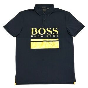 Hugo Boss Men's Polo Shirt in Black and Gold
